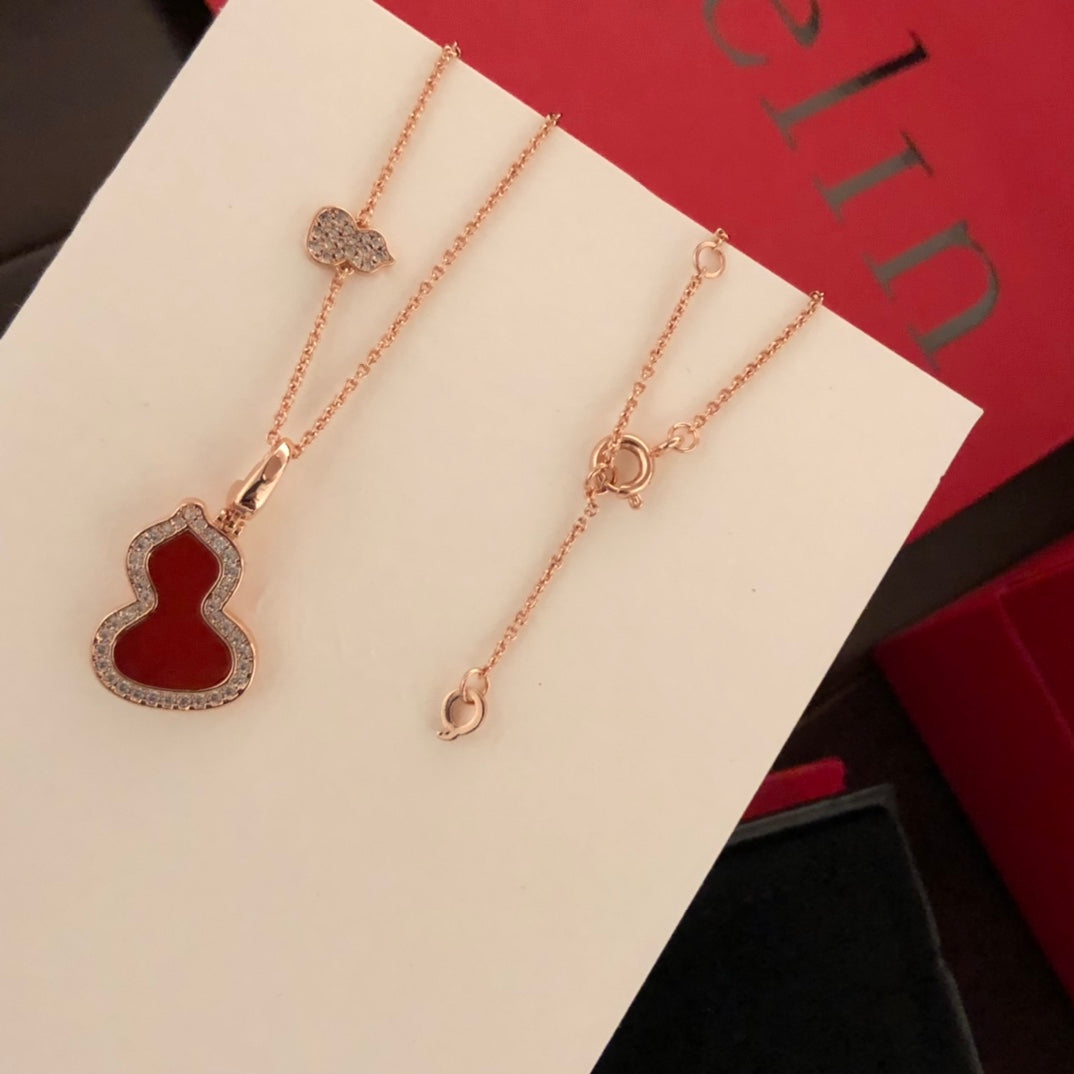 rose gold crystal rose Necklace for women - alternate angle view 5