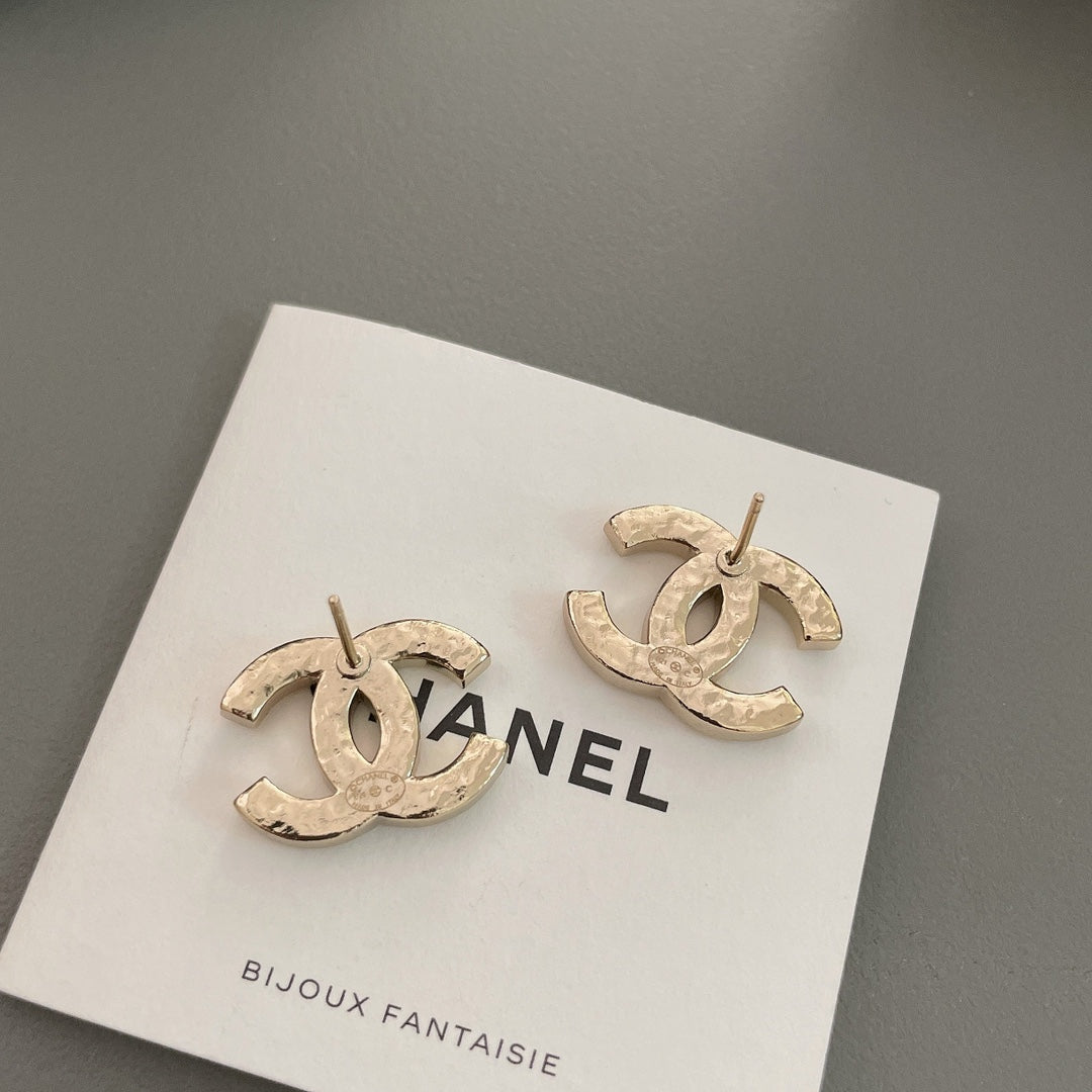 beige pearl double c Stud Earrings for women - alternate angle view 6