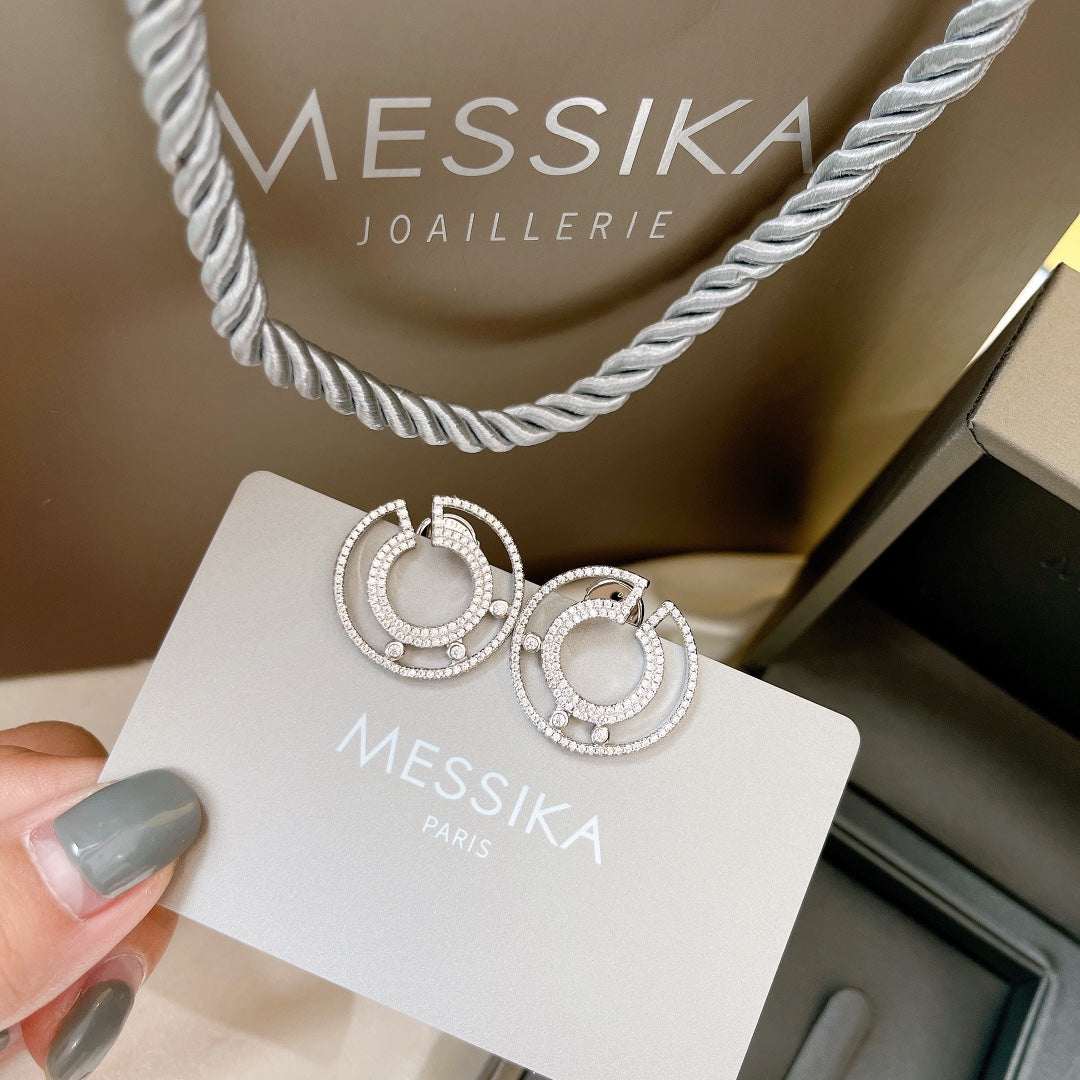 gold crystal elegant Drop Earrings for women - alternate angle view 8