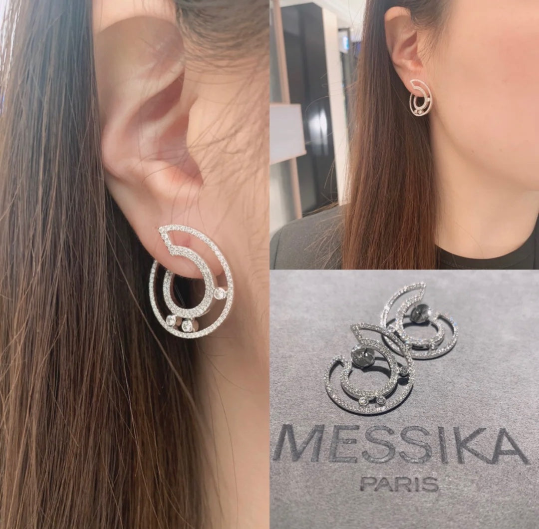 gold crystal elegant Drop Earrings for women - alternate angle view 2
