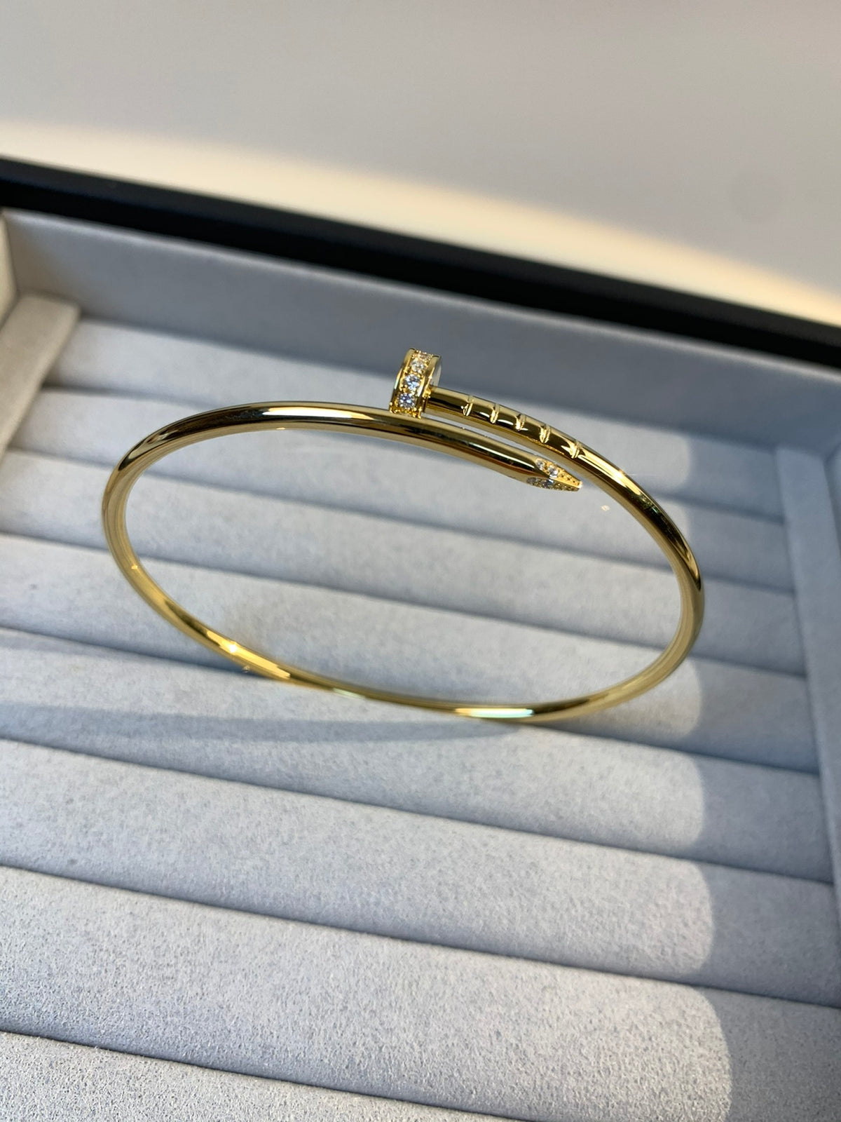 gold crystal crystal inlaid Bangle for women - alternate angle view 5