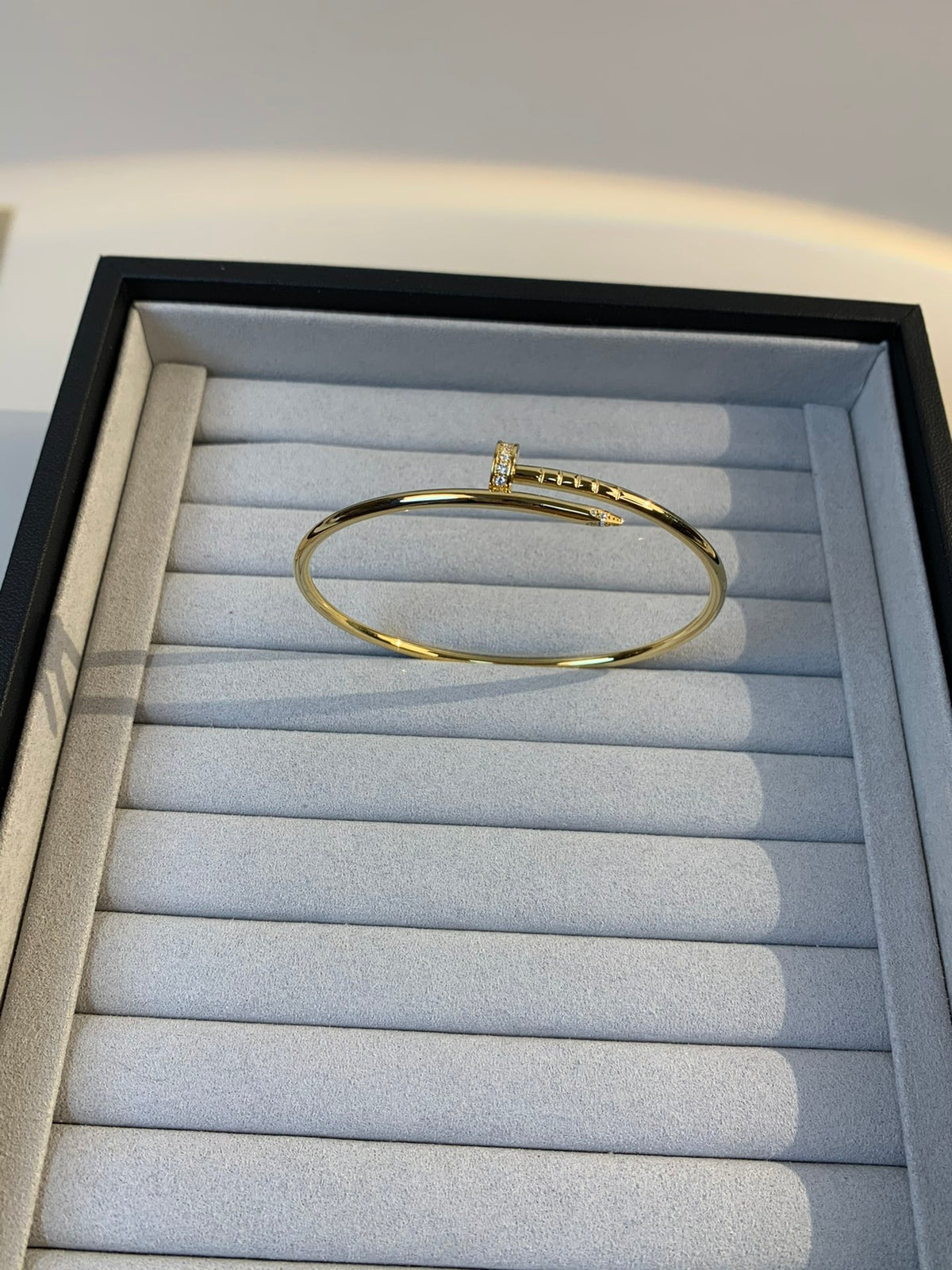 gold crystal crystal inlaid Bangle for women - alternate angle view 7