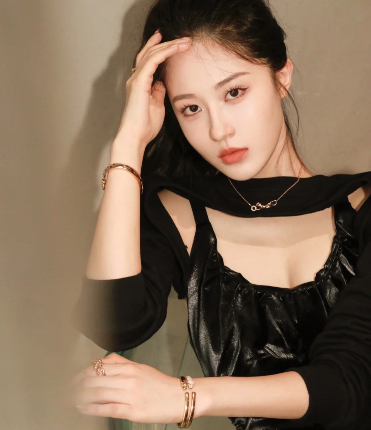 rose gold rose Bangle for women - alternate angle view 3