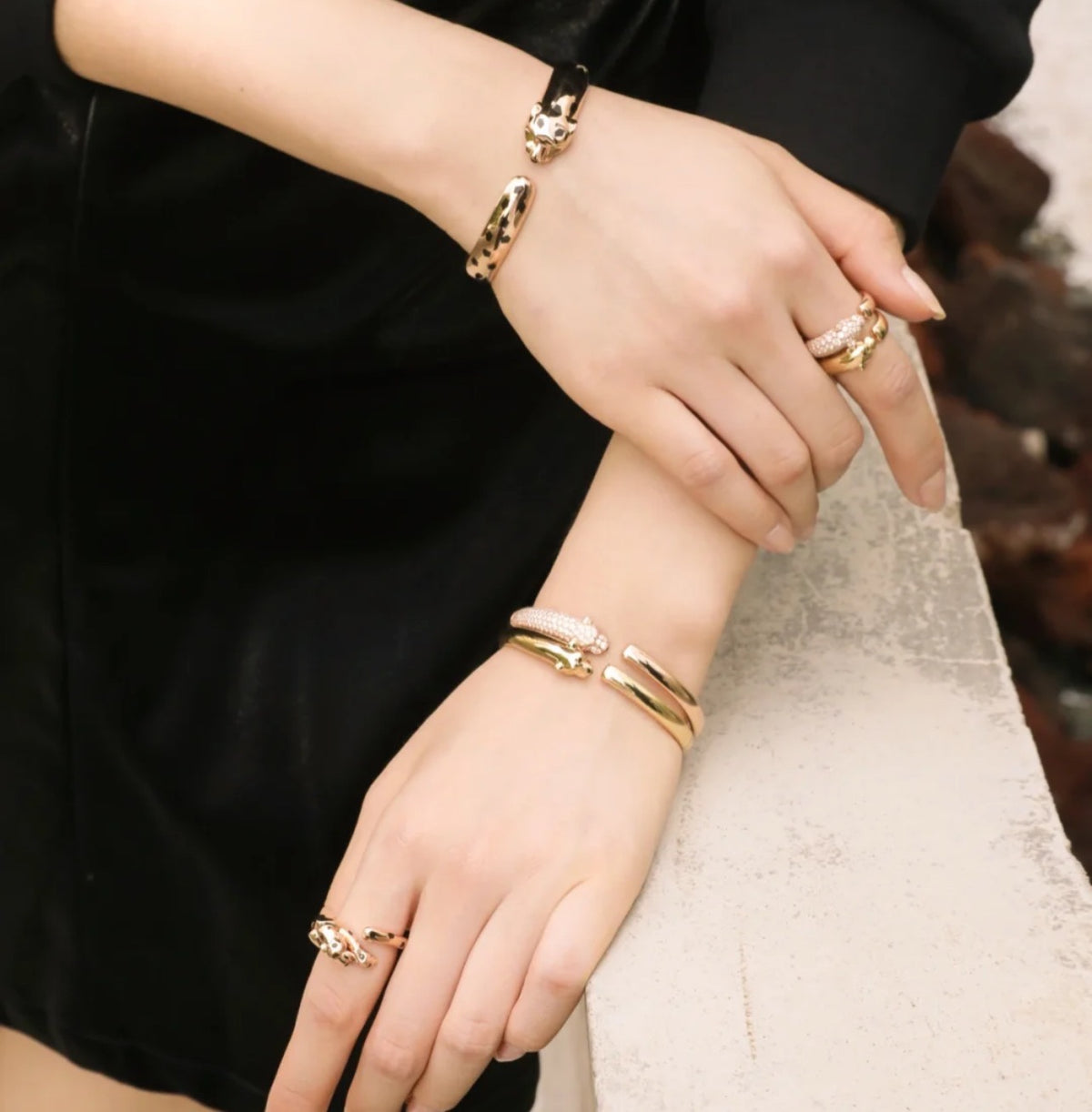 rose gold rose Bangle for women - alternate angle view 6