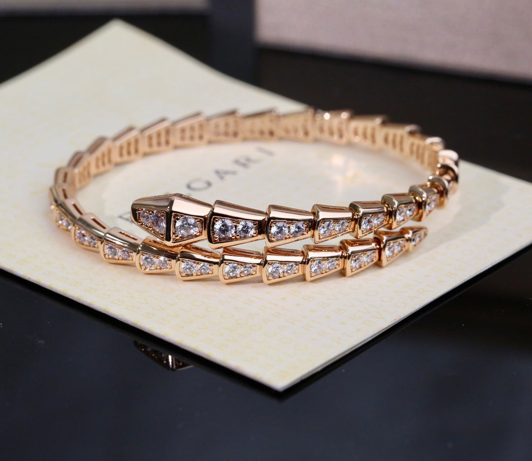 rose gold crystal floral Bangle for women - product detail view