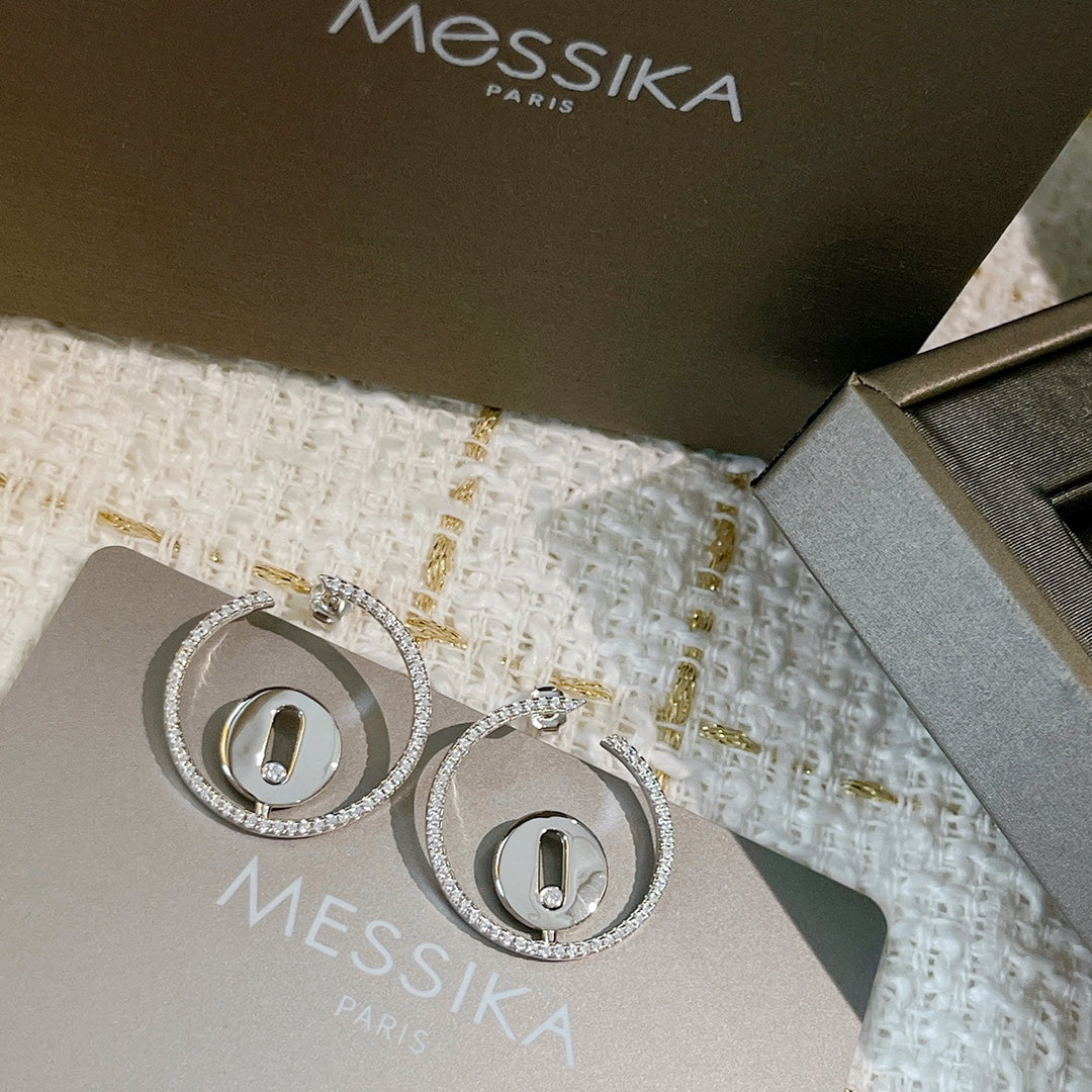 gold crystal elegant Stud Earrings for women - product detail view