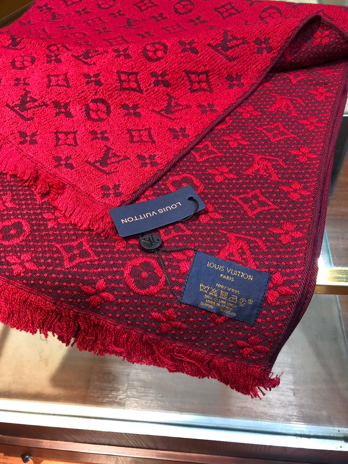 wool floral Scarf for men - alternate angle view 5