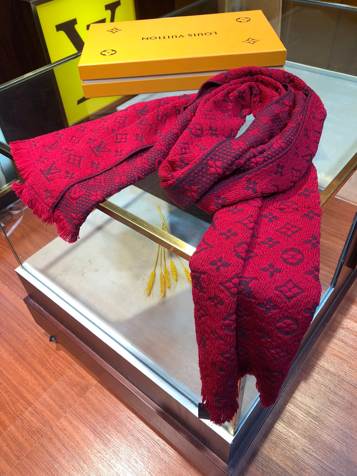 wool floral Scarf for men - alternate angle view 3