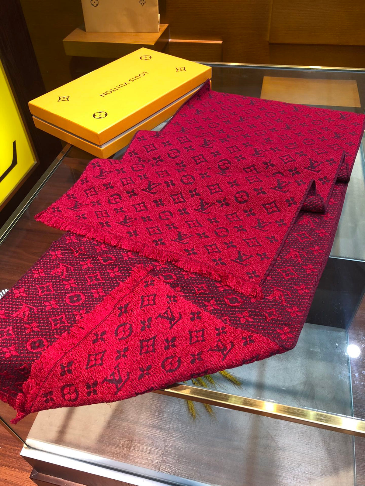 wool floral Scarf for men - alternate angle view 6