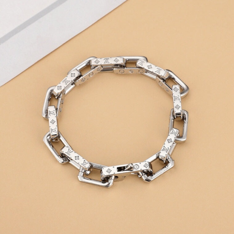 silver metal trendy Bracelet for women - product detail view