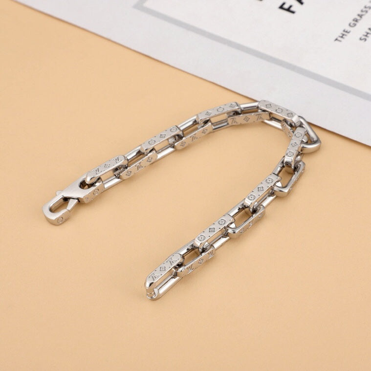 silver metal trendy Bracelet for women - alternate angle view 3