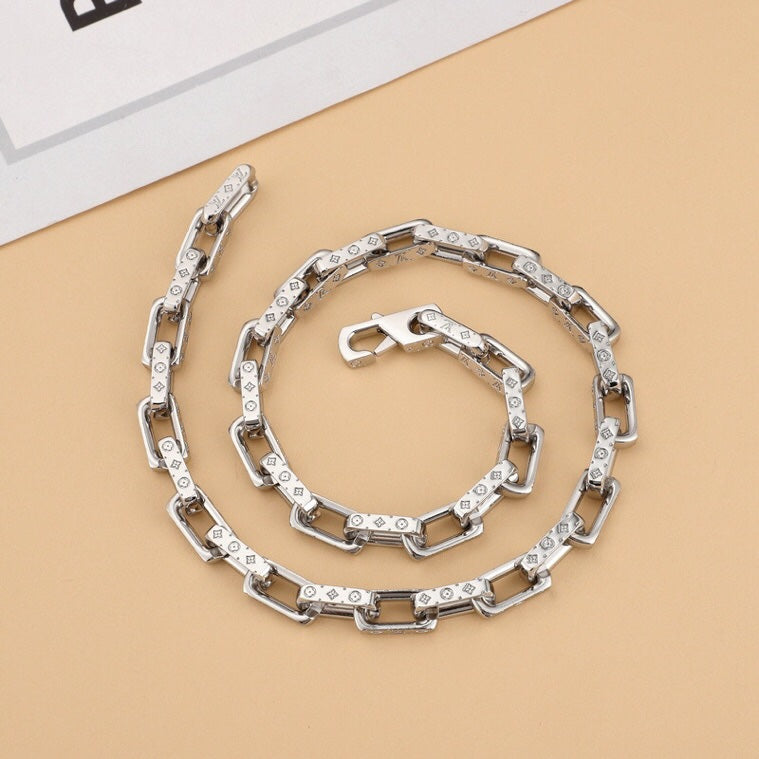 silver metal delicate Necklace for women - product detail view