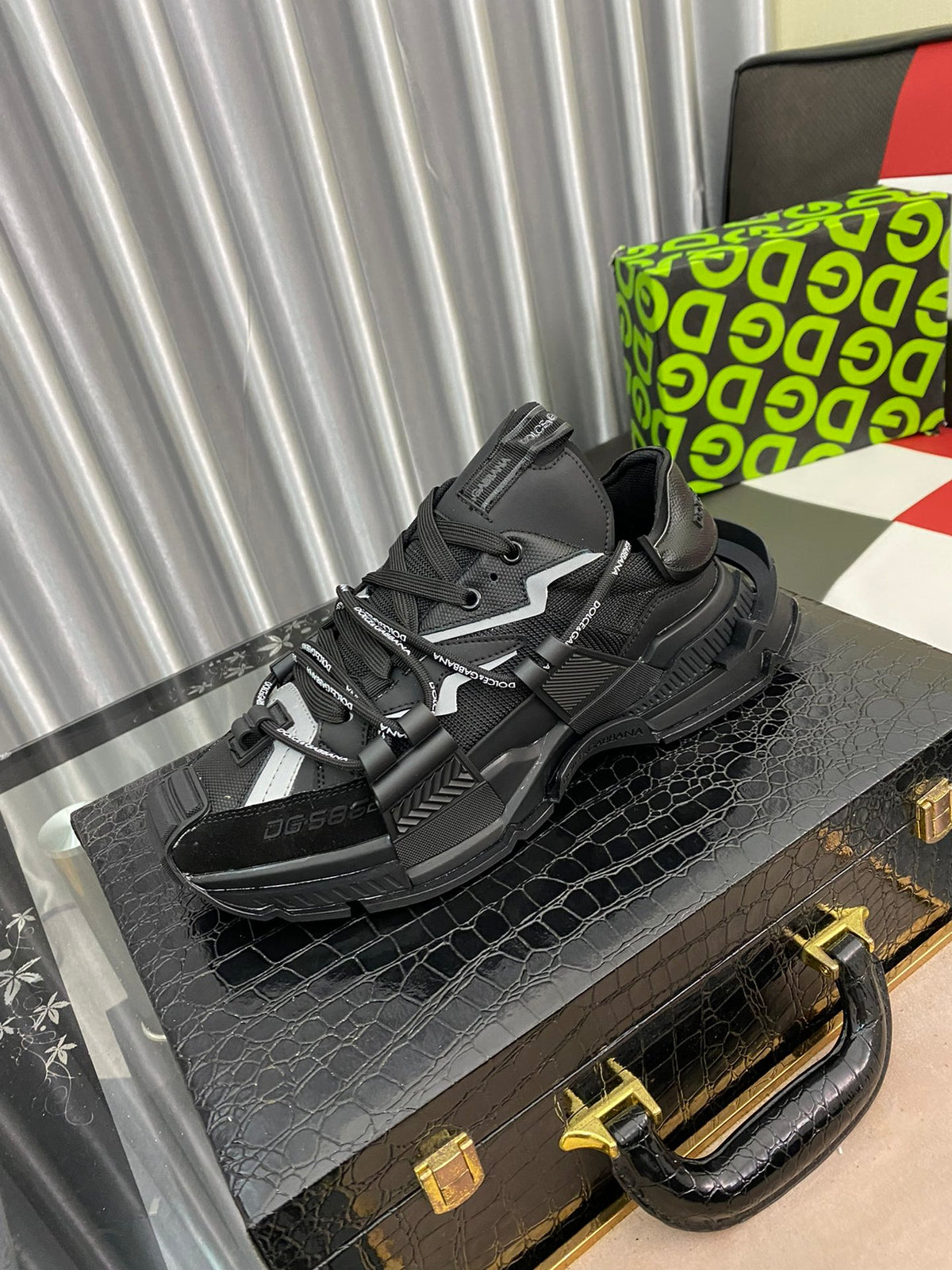 Dolce & Gabbana DG Heavy-Craft Calfskin Sneakers with 5D Accents