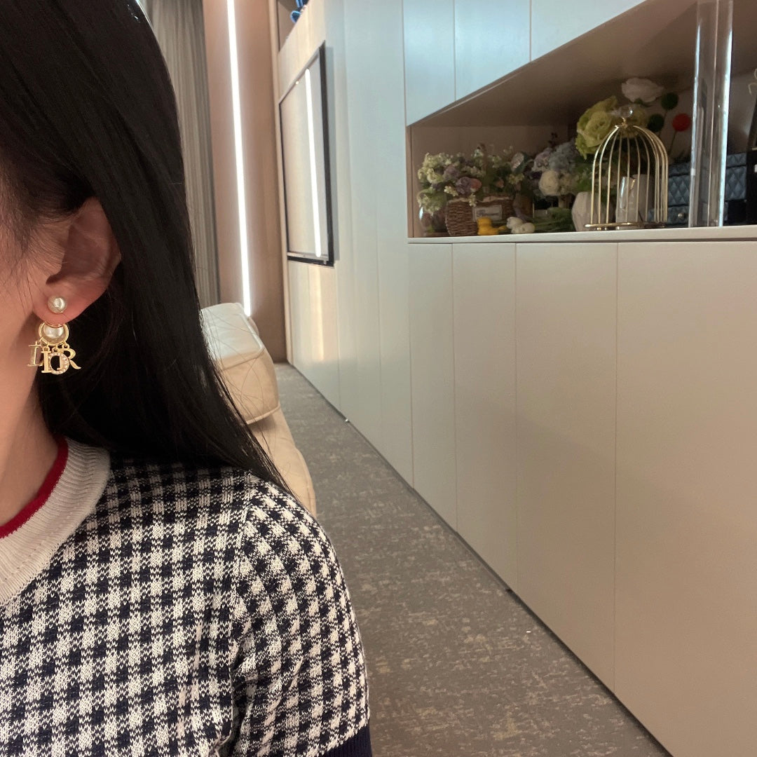 letter Stud Earrings for women - alternate angle view 6