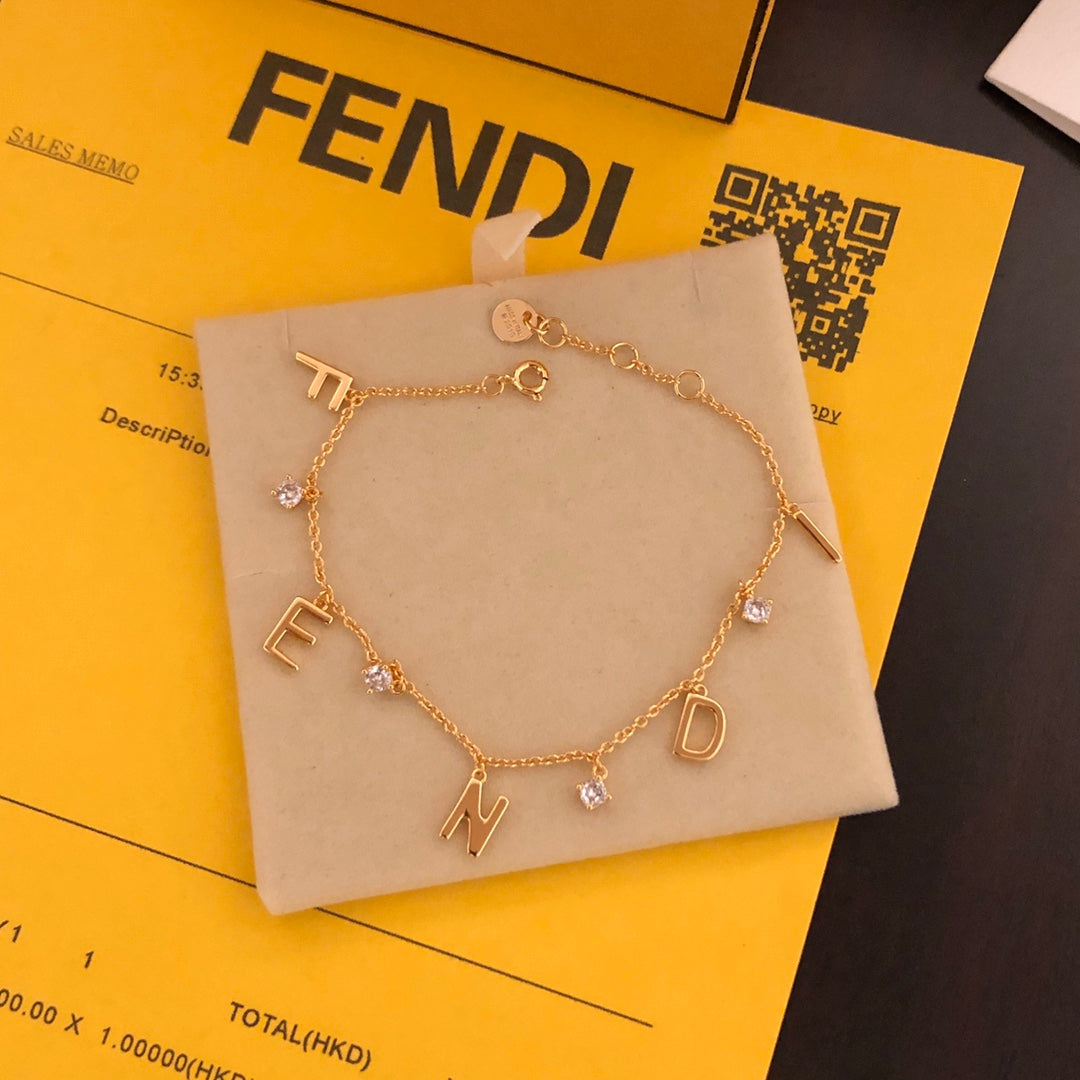 gold 18k gold plate letter Bracelet for women - alternate angle view 4