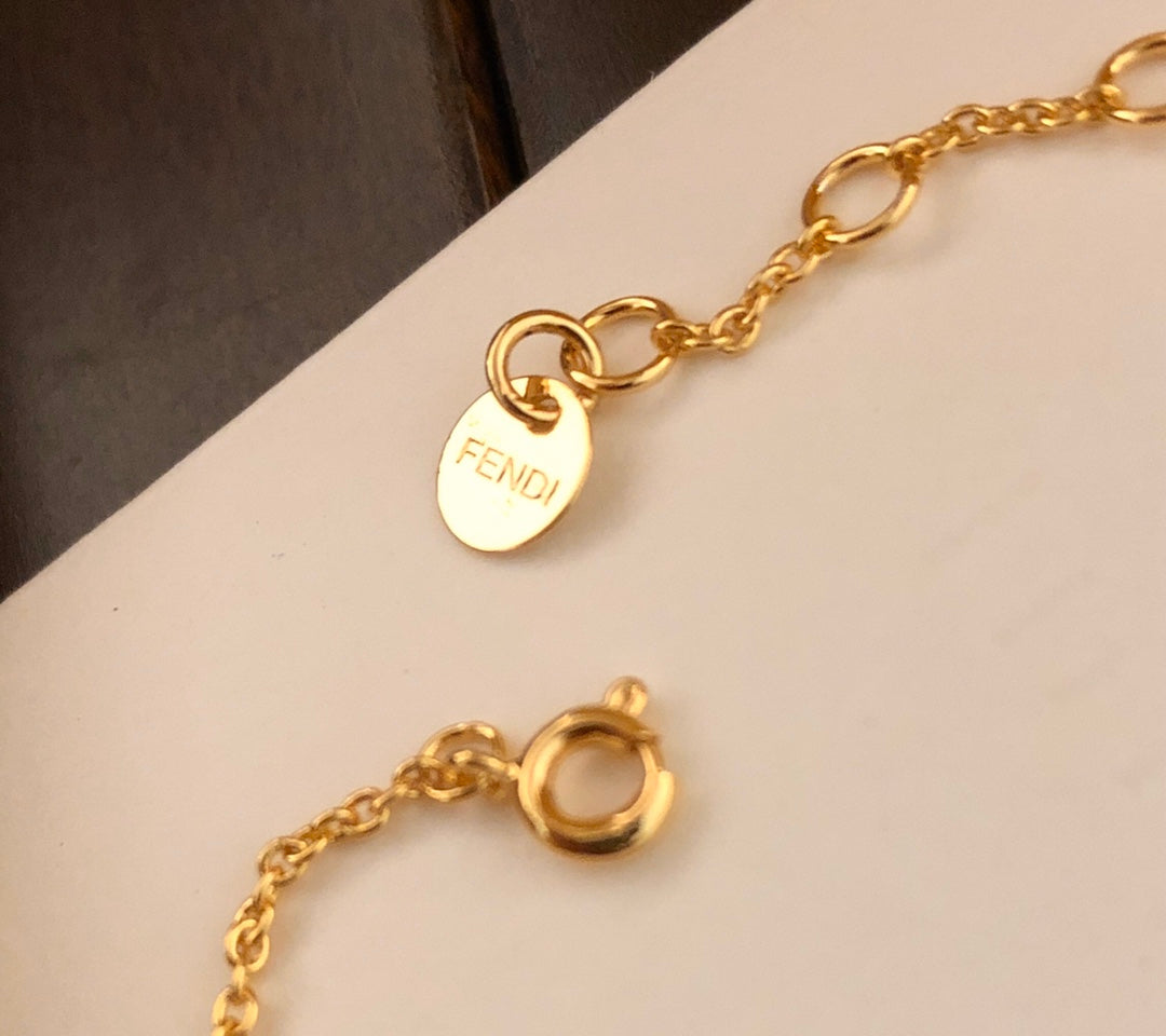 gold 18k gold plate letter Bracelet for women - alternate angle view 5