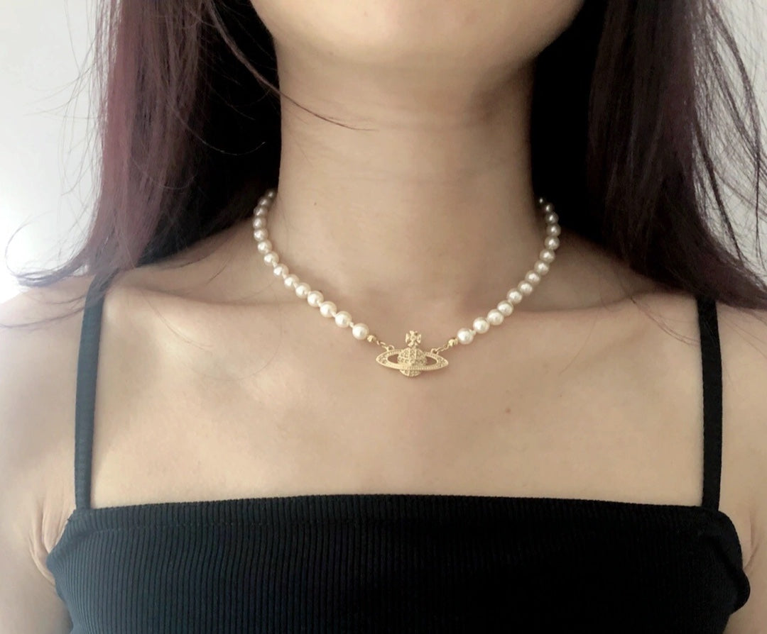 gold pearl Jewelry Set for kids - alternate angle view 2