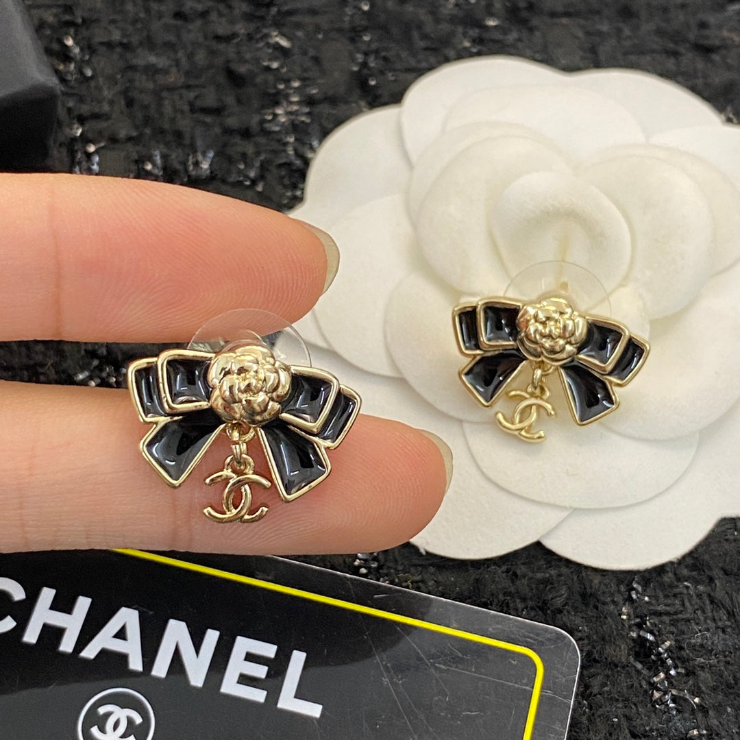 black butterfly Stud Earrings for women - alternate angle view 8