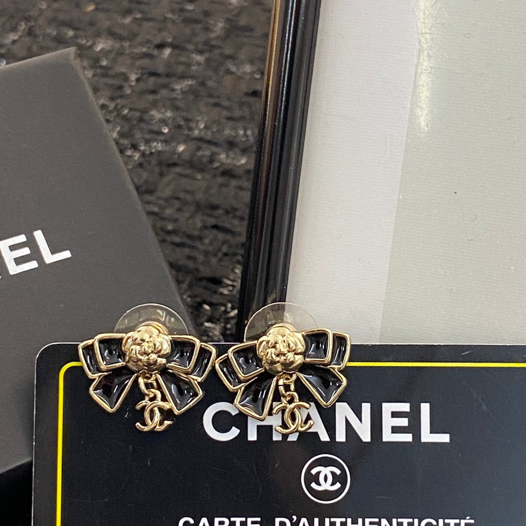 black butterfly Stud Earrings for women - alternate angle view 5