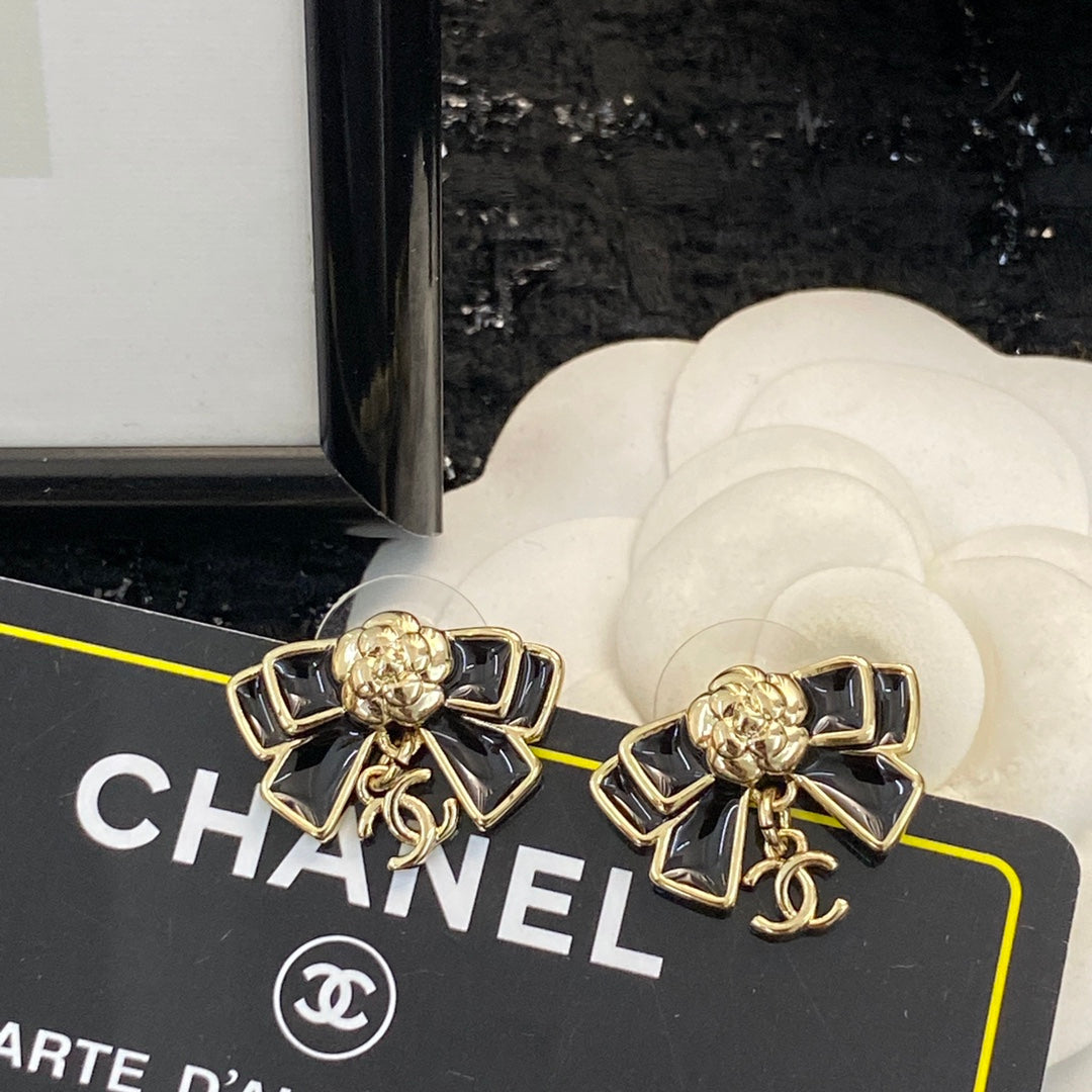 black butterfly Stud Earrings for women - alternate angle view 4