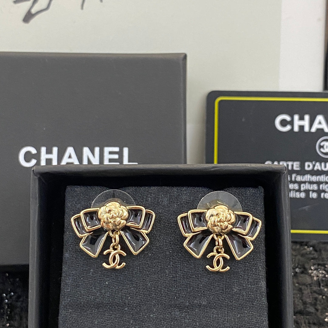 black butterfly Stud Earrings for women - alternate angle view 7