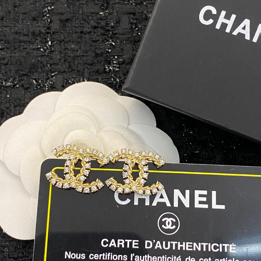 crystal floral Stud Earrings for women - alternate angle view 2