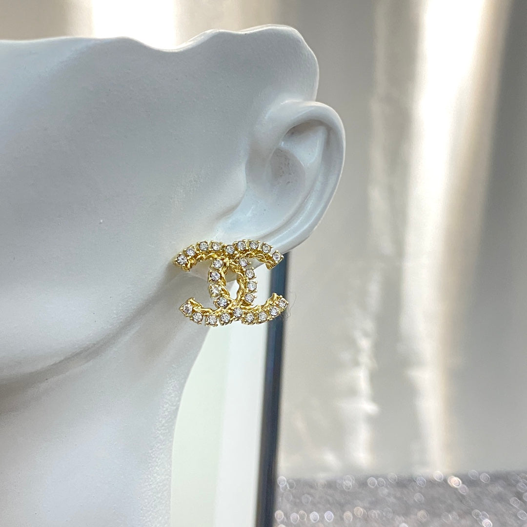 crystal floral Stud Earrings for women - alternate angle view 4