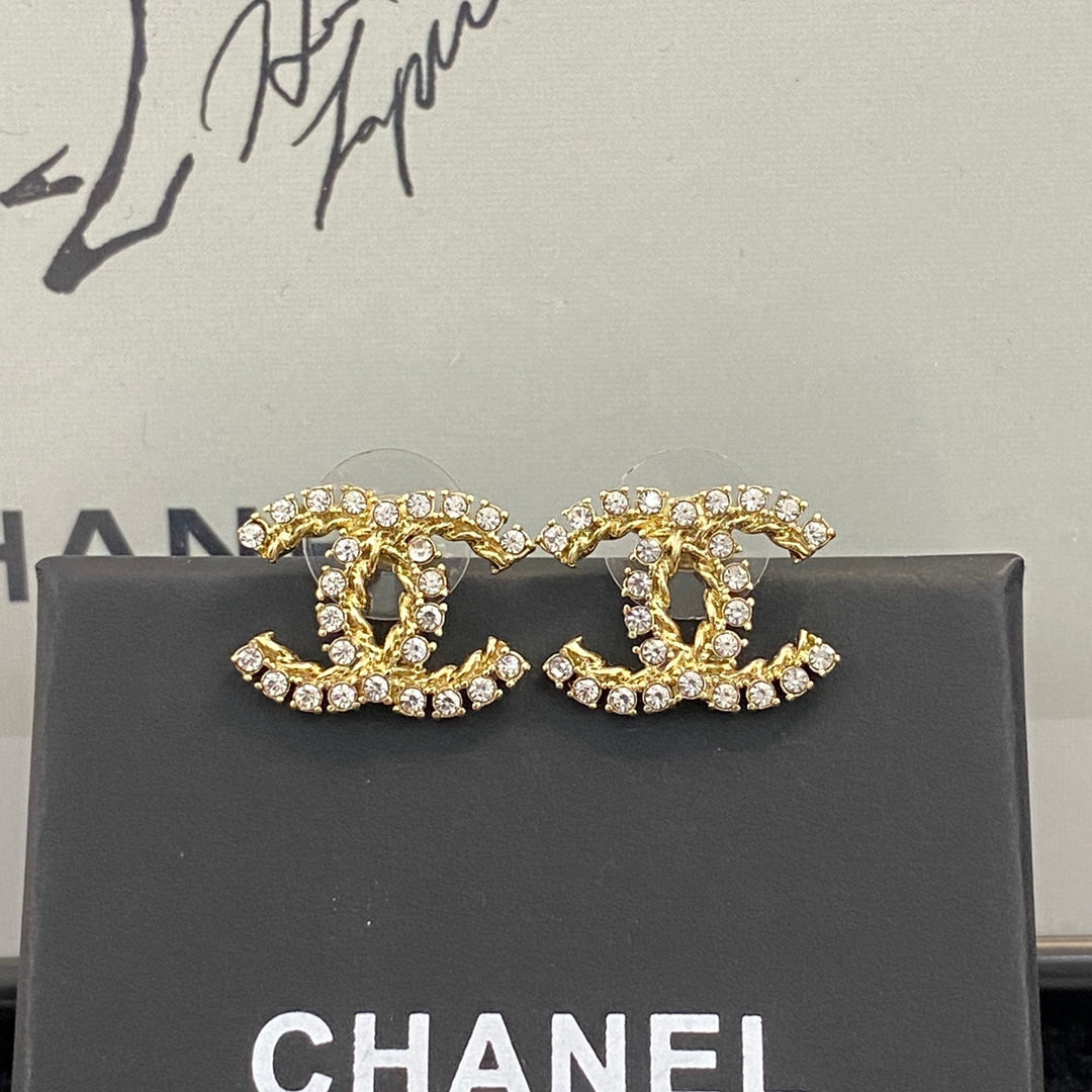 crystal floral Stud Earrings for women - alternate angle view 5