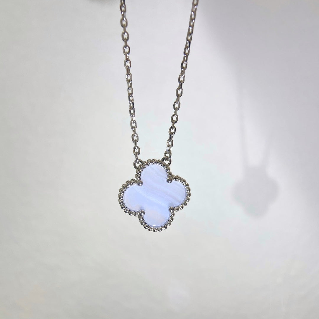 gold resin clover Necklace for women - alternate angle view 2