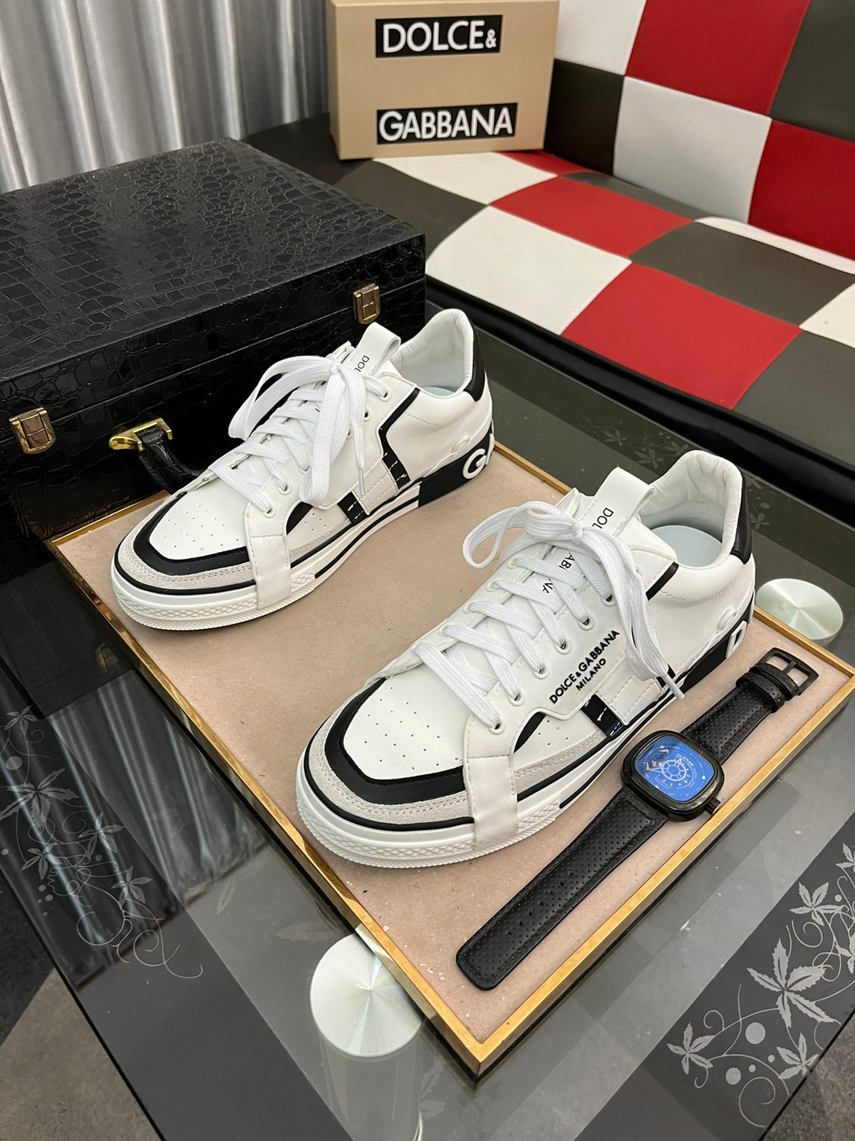 Dolce & Gabbana DG Men's Top-Grain Calfskin Casual Sneakers