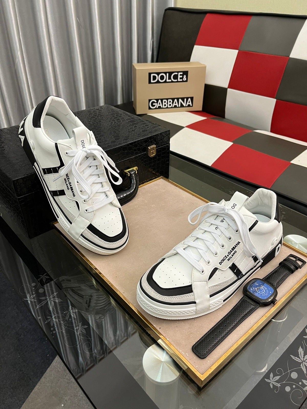 Dolce & Gabbana DG Men's Top-Grain Calfskin Casual Sneakers