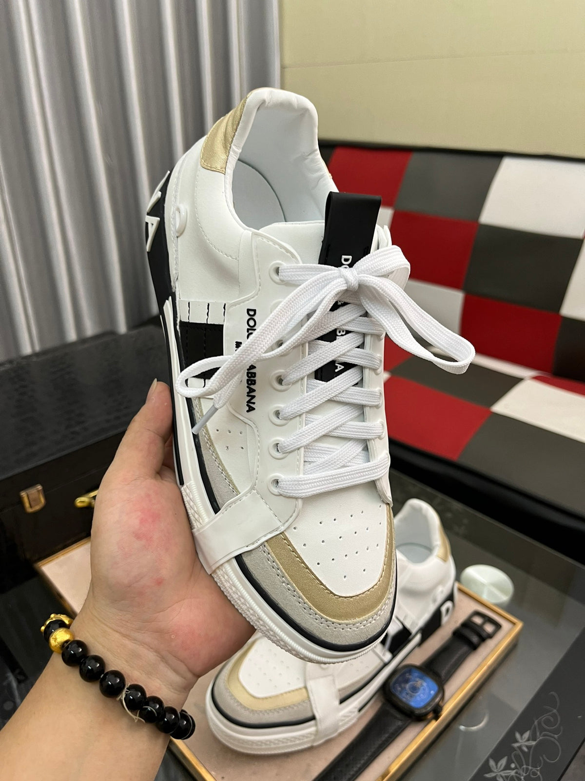 Dolce & Gabbana DG Men's Top-Grain Calfskin Casual Sneakers