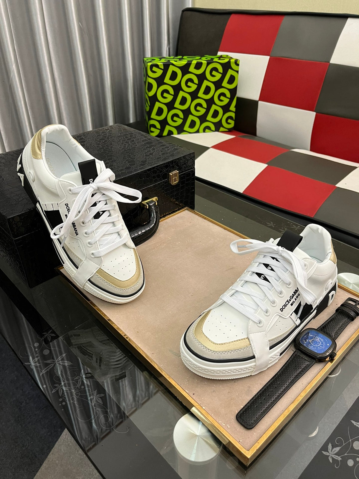 Dolce & Gabbana DG Men's Top-Grain Calfskin Casual Sneakers