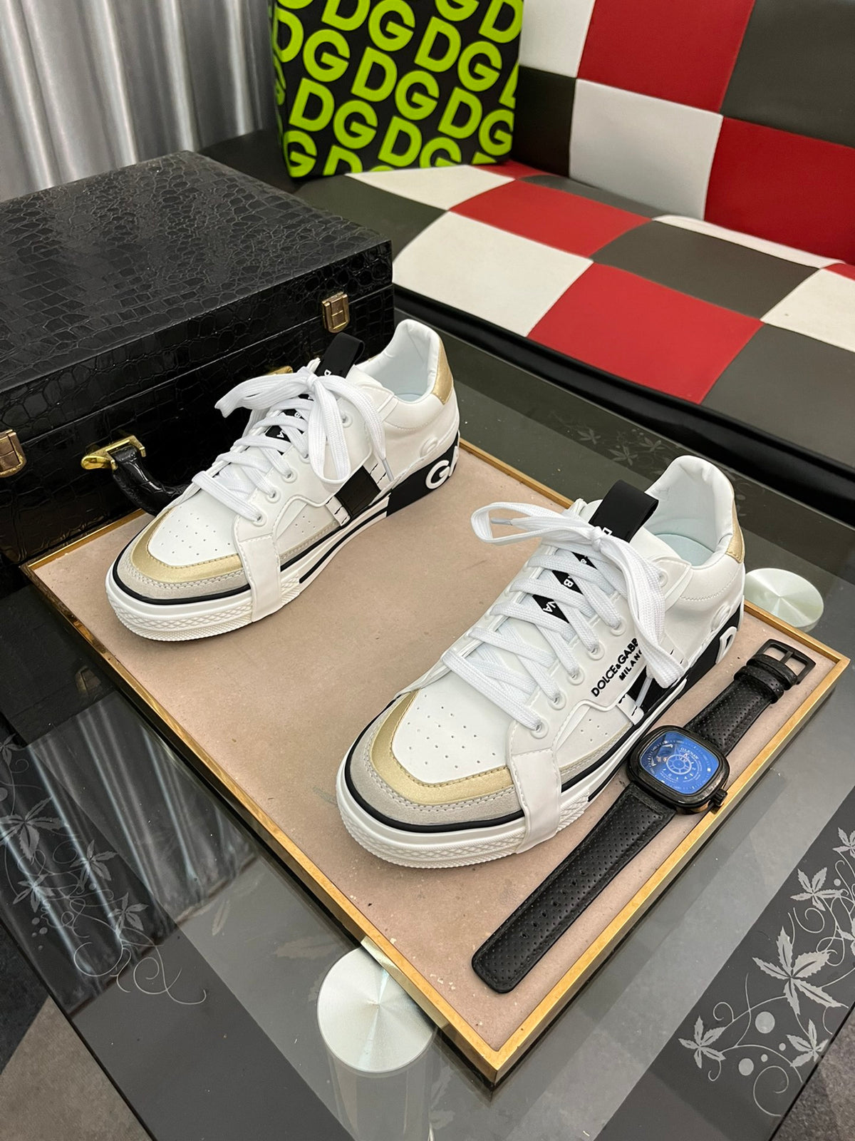 Dolce & Gabbana DG Men's Top-Grain Calfskin Casual Sneakers