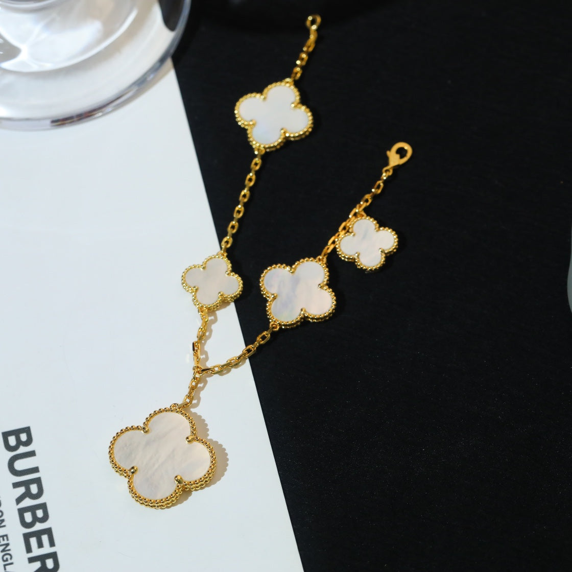 mother of pearl clover Bracelet for women - alternate angle view 2