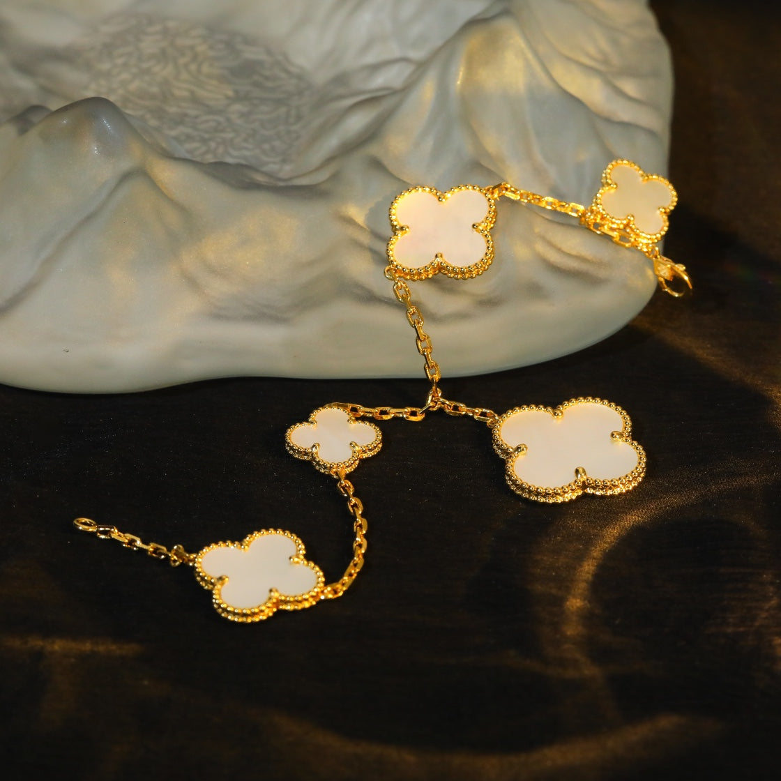 mother of pearl clover Bracelet for women - alternate angle view 5