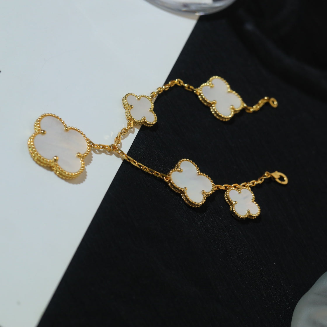 mother of pearl clover Bracelet for women - alternate angle view 3
