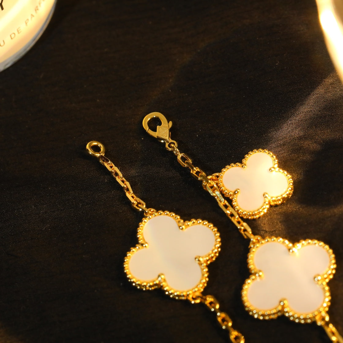 mother of pearl clover Bracelet for women - alternate angle view 8