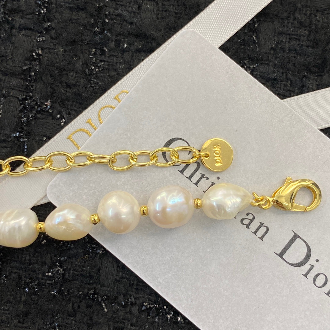 gold pearl Necklace for women - alternate angle view 6