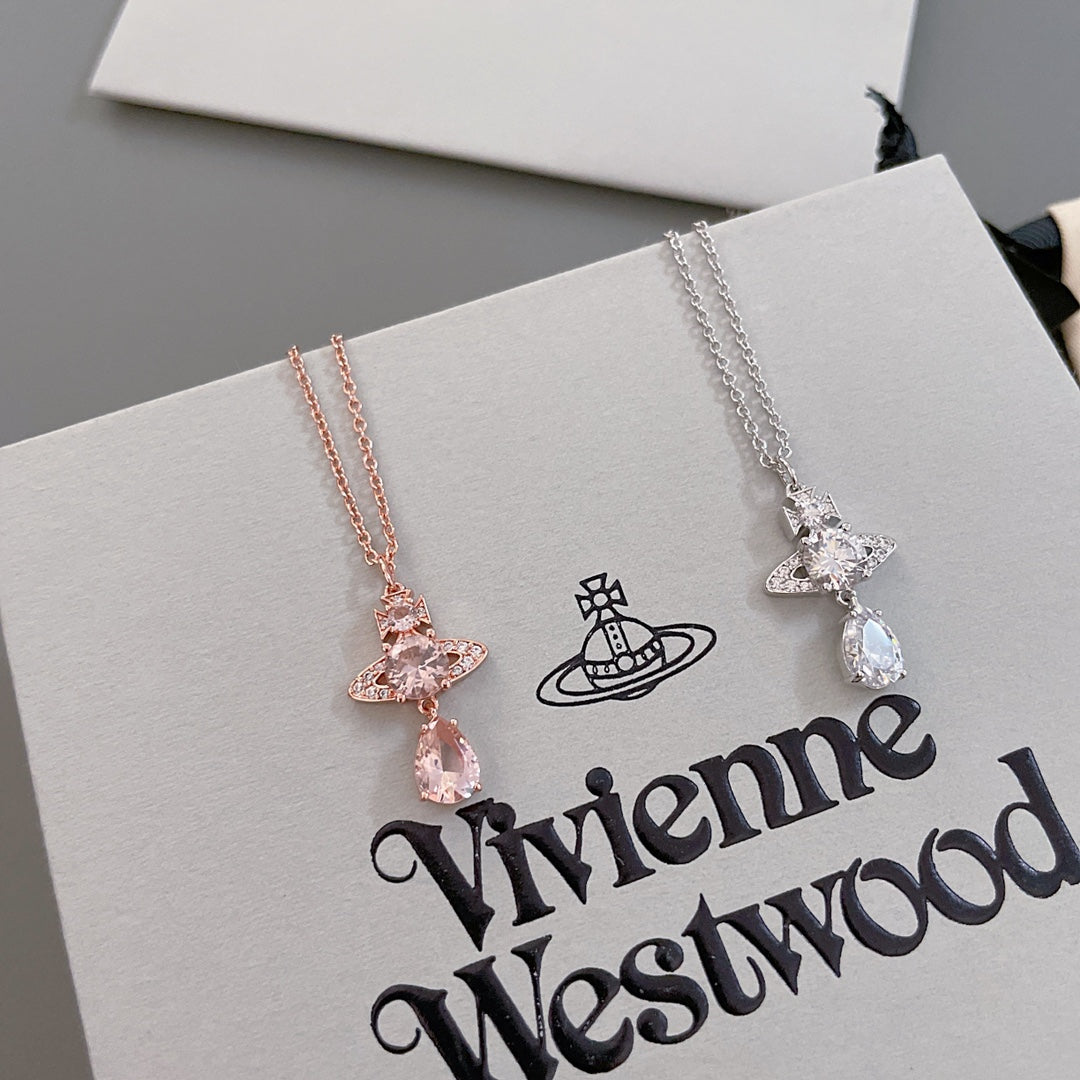 rose gold crystal rose Necklace for kids - product detail view