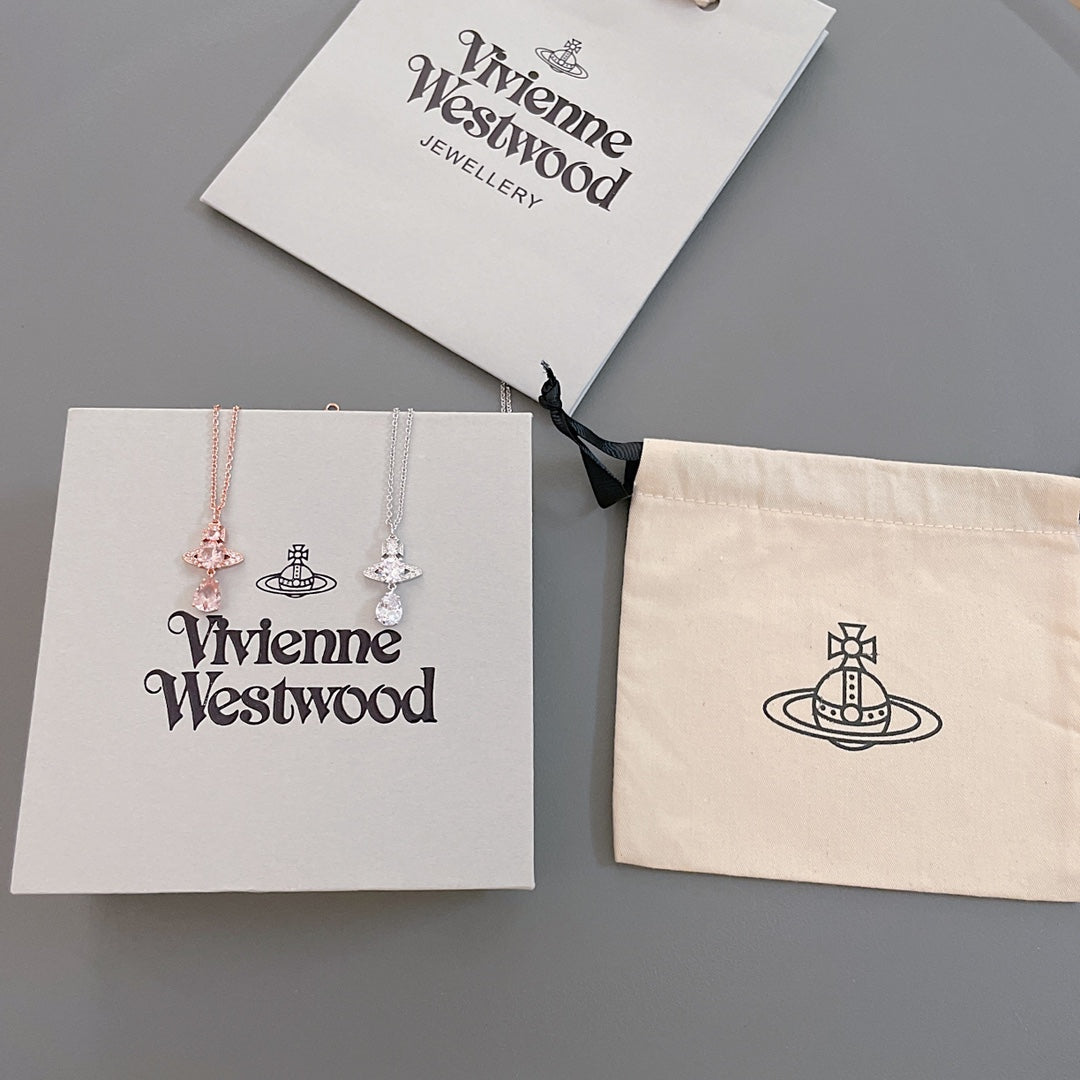 rose gold crystal rose Necklace for kids - alternate angle view 2