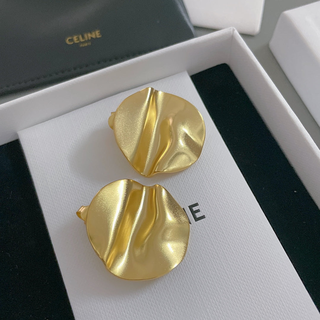 gold vintage Stud Earrings for women - alternate angle view 3