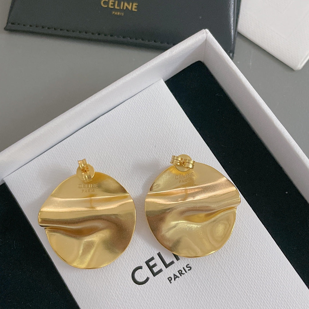 gold vintage Stud Earrings for women - alternate angle view 5