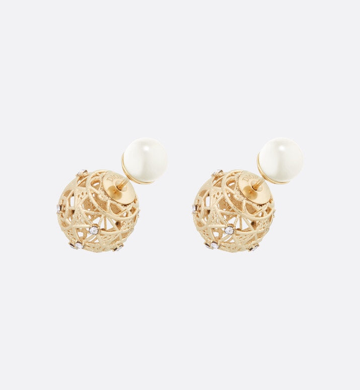 pearl letter Drop Earrings for women - alternate angle view 2
