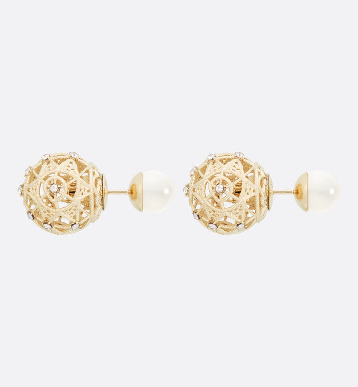 pearl letter Drop Earrings for women - alternate angle view 4
