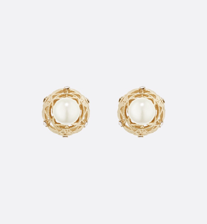 pearl letter Drop Earrings for women - alternate angle view 3