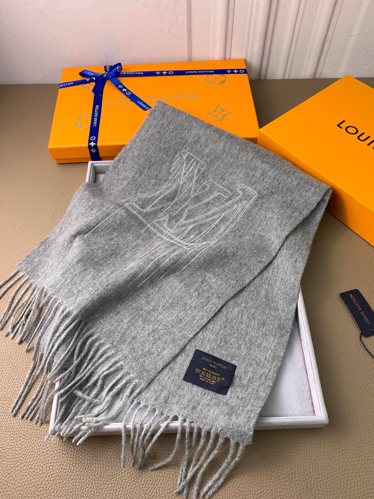 velvet minimalist Scarf for men - alternate angle view 2