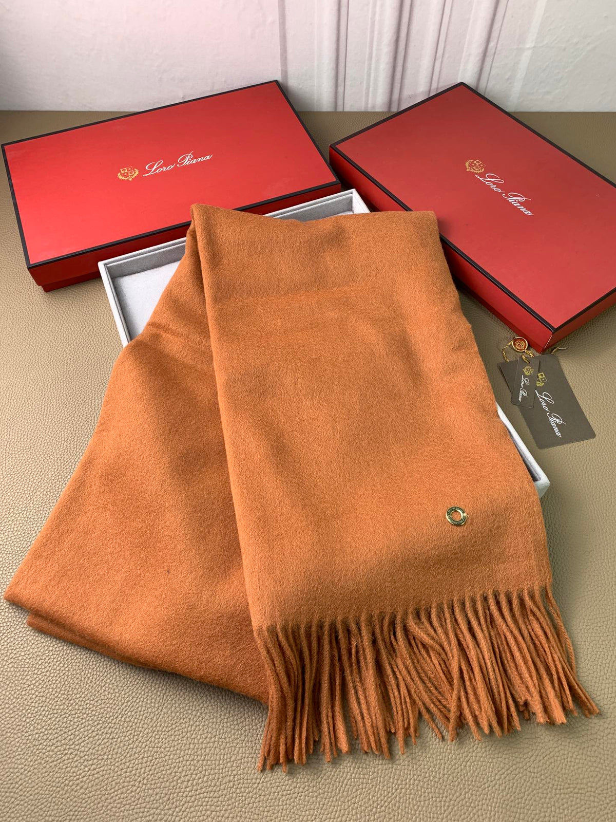 beige velvet tassel Shawl for women - alternate angle view 3