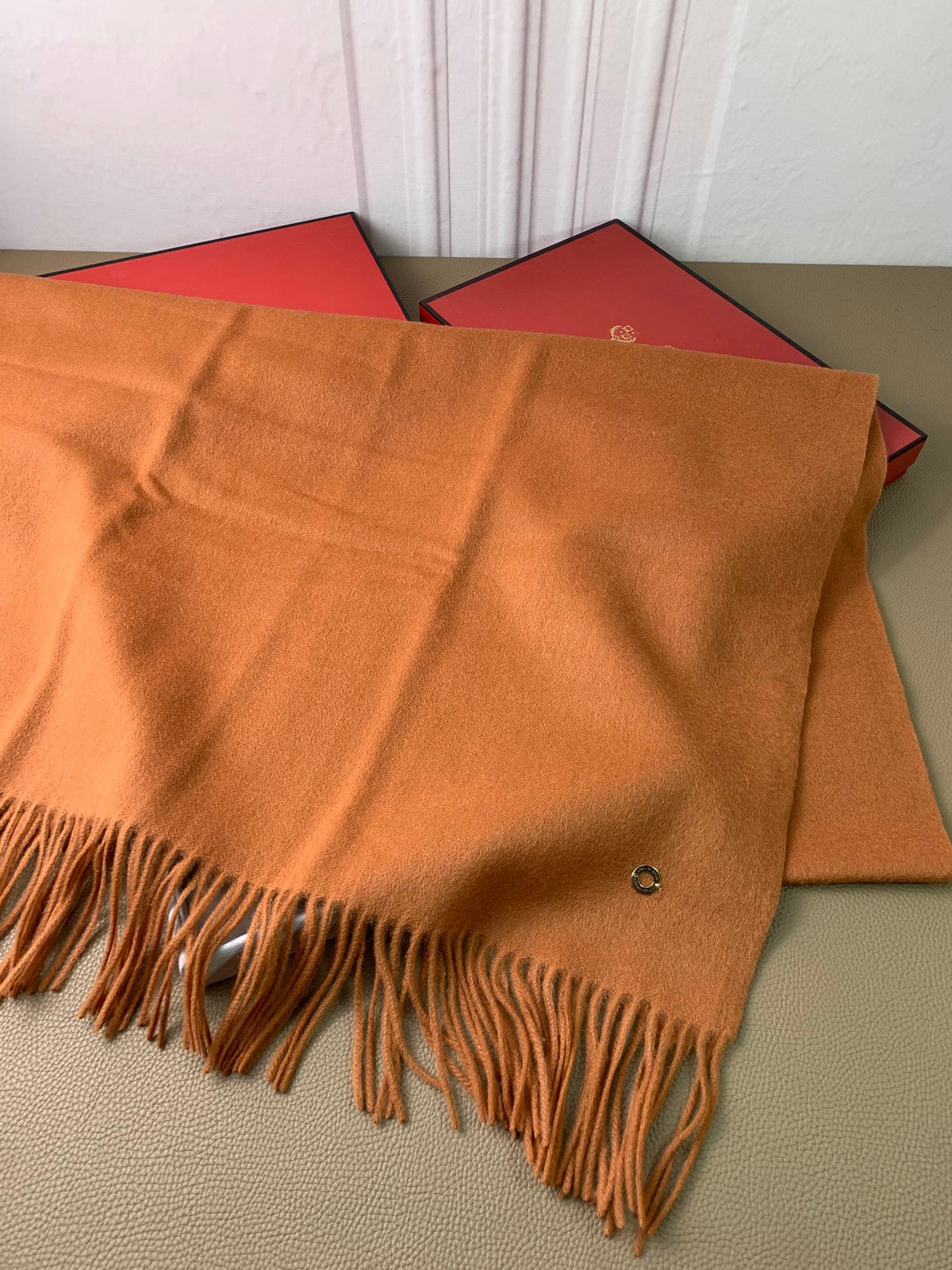 beige velvet tassel Shawl for women - alternate angle view 4
