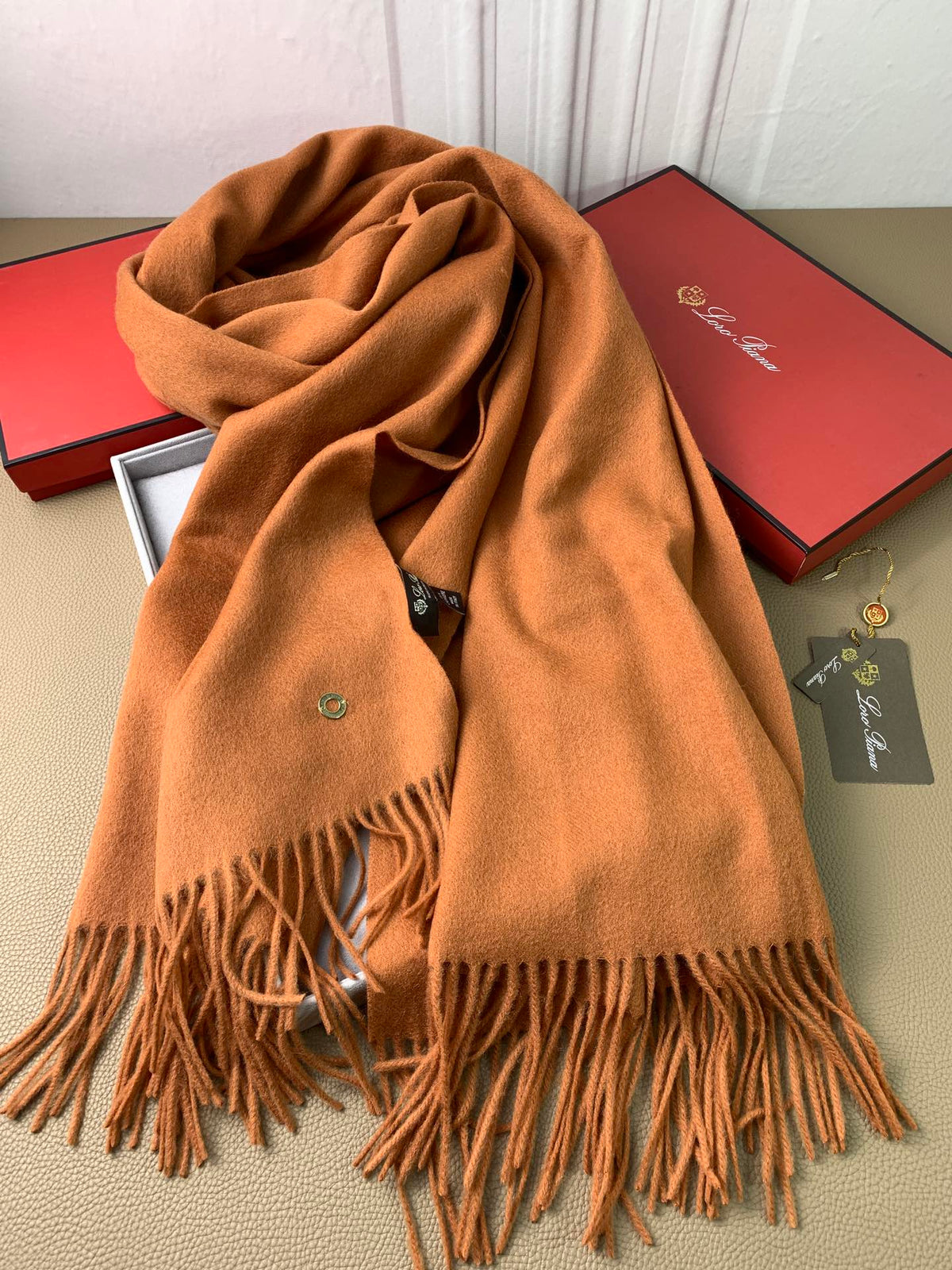 beige velvet tassel Shawl for women - alternate angle view 6